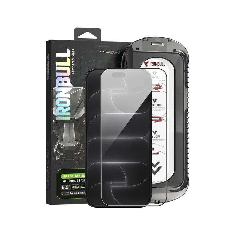 IRONBULL HD Anti-Reflection Tempered Glass for iPhone 18/17
