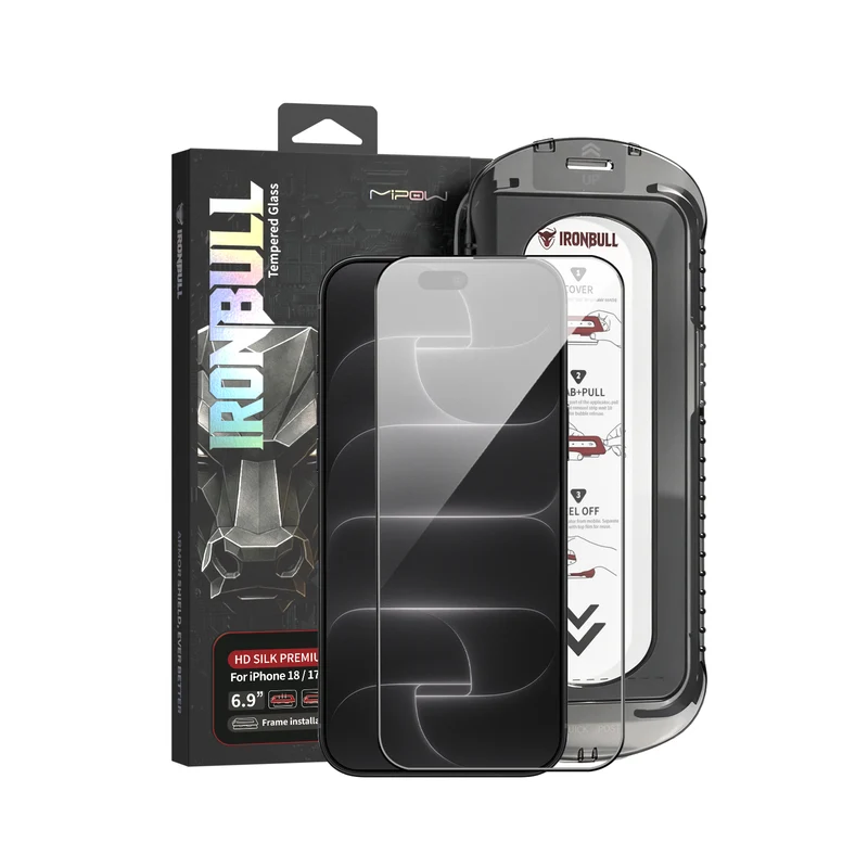 IRONBULL Premium HD Silk Tempered Glass for iPhone 18/17