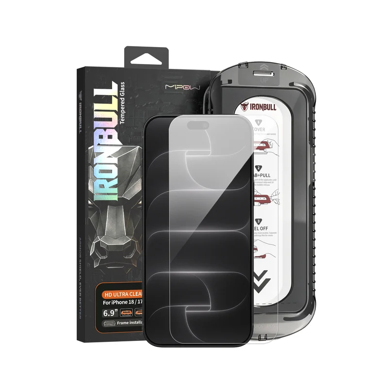 IRONBULL HD Ultra-Clear Tempered Glass for iPhone 18/17