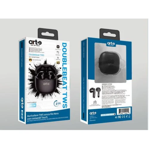 Auricolari TWS BT 5.4 CO01 PZ 3 -CO01-NE Black con comandi touch