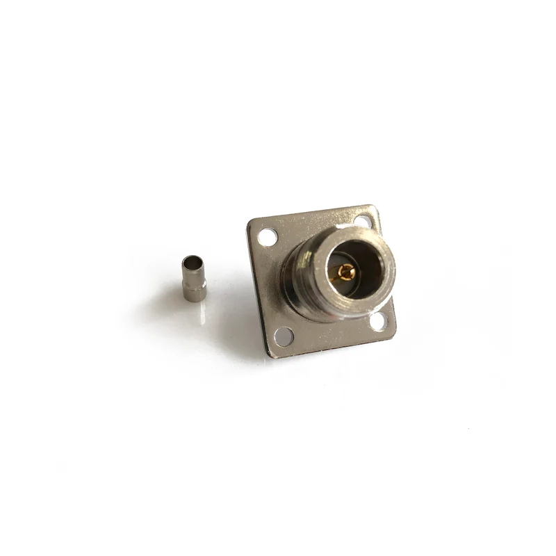 N-14-06-1-LTGN • N-type crimp jack, square flange/4 hole for RG174