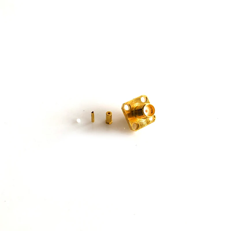 SMA-02-125-I-TGG • SMA PANEL JACK, 4 HOLES FOR 1.13MM CABLE