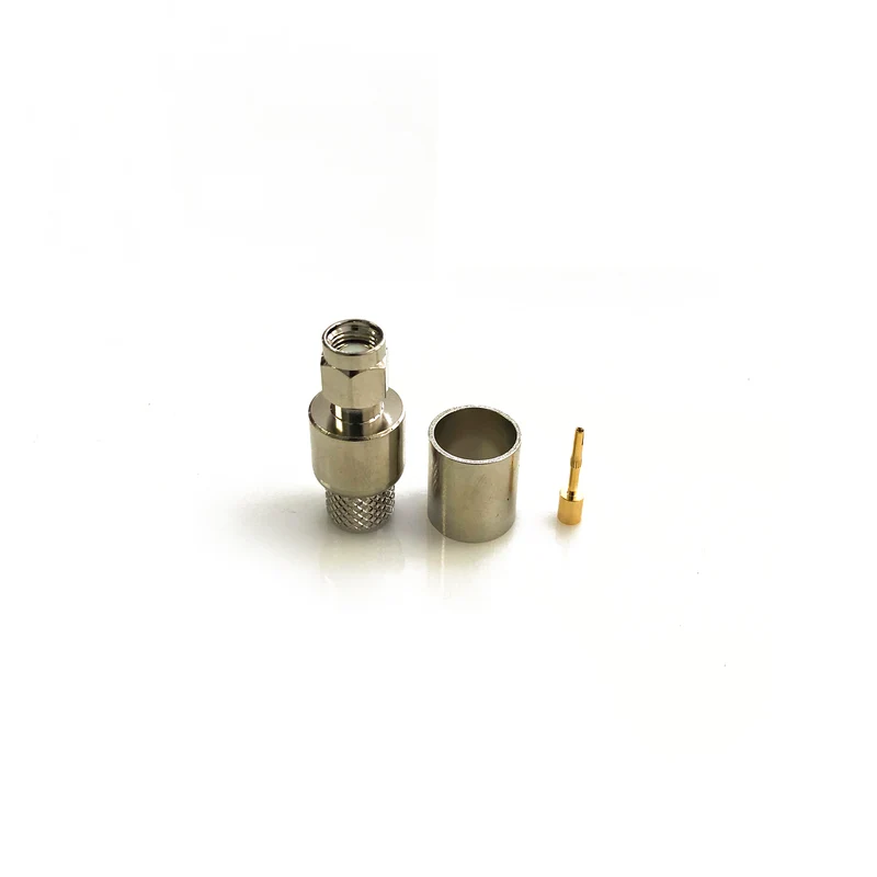 SMA-01-48-RP-B-TGN • SMA RP straight crimp plug for LMR/CLF400