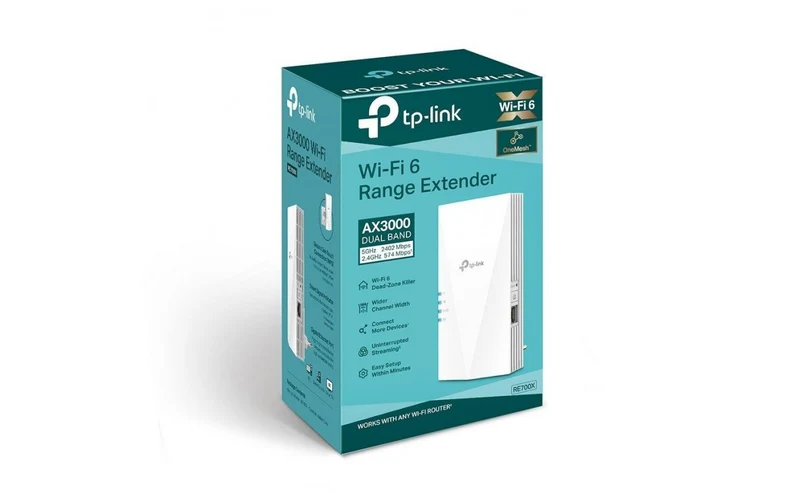 TP-Link RE700X Ripetitore WiFi 6 Wireless, WiFi 6 Dual-Band AX3000Mbps, WiFi Extender e Access Point