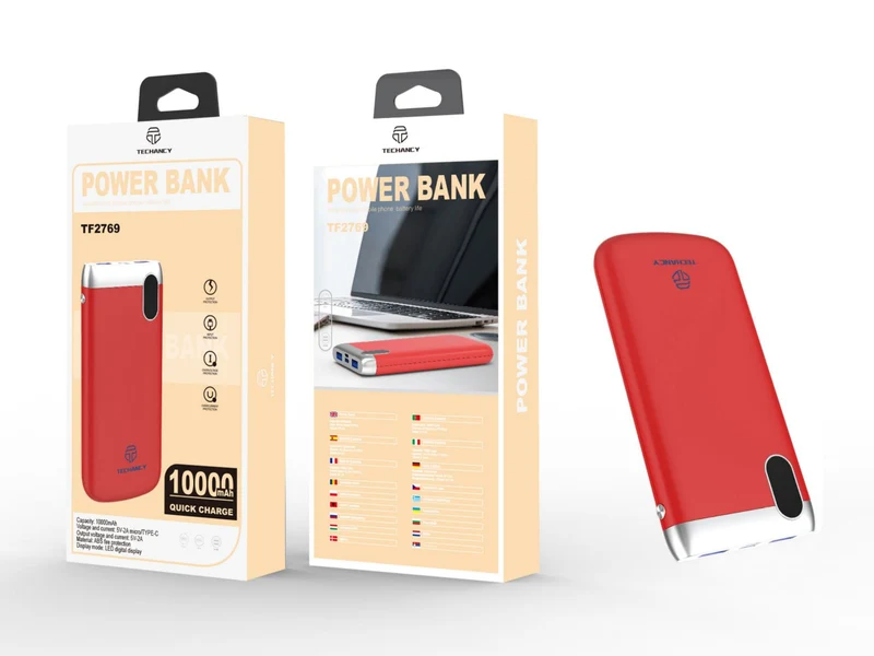 Powerbank 10000 Mah 2A 2Usb Rosso