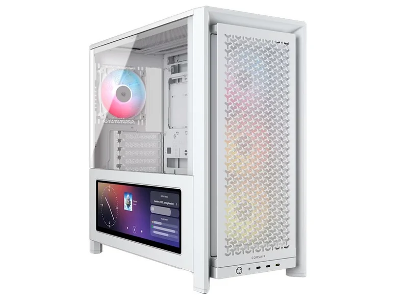 Corsair FRAME 4000D LCD RS ARGB 14.5" Touchscreen Mid-Tower PC Case - White