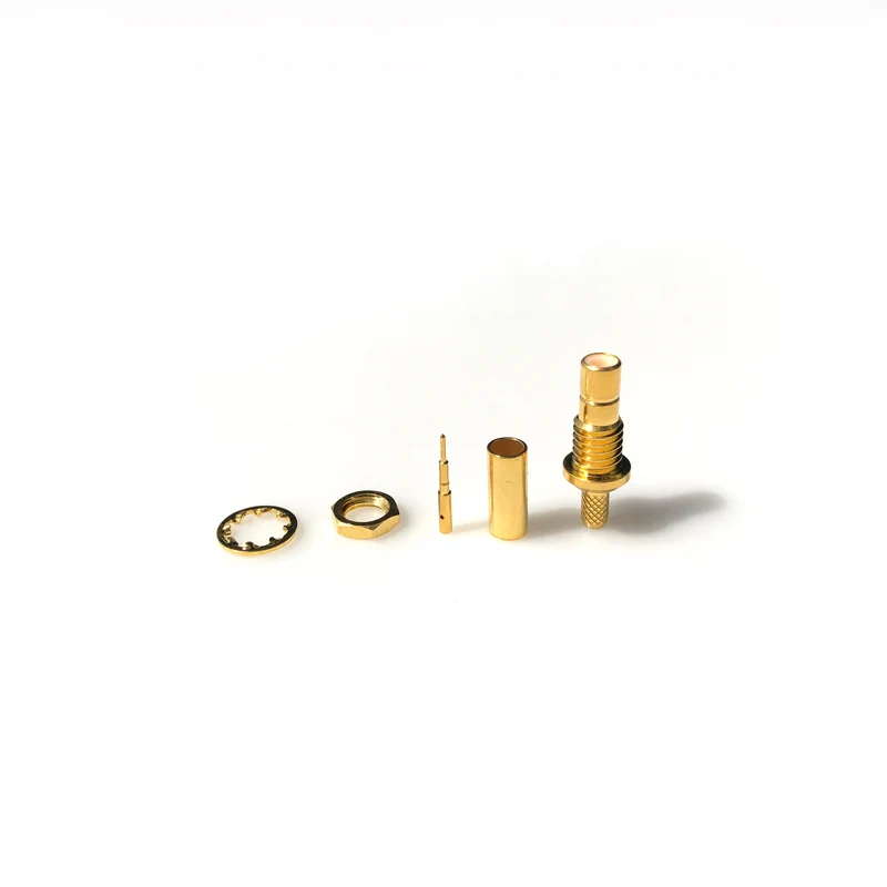 SMB-08-02-L-TGG • SMB Jack Bulkhead Crimp for RG174