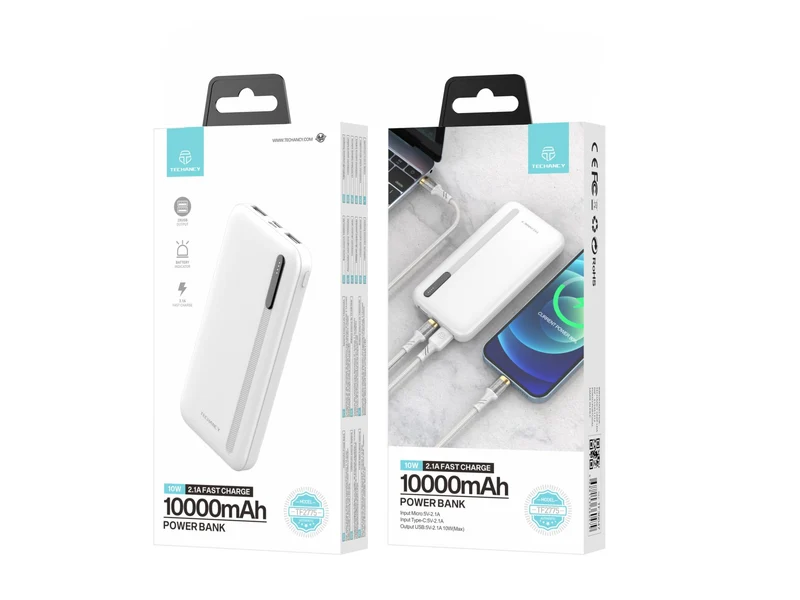 Power Bank 10000Mah 10W Fast Charger White
