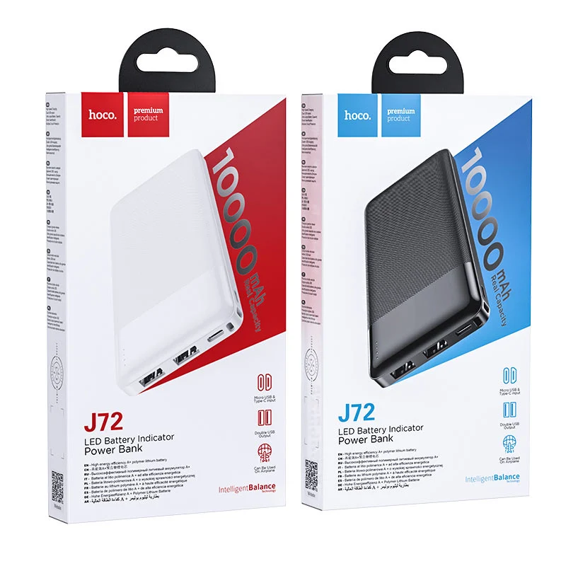 POWER BANK HOCO J72 10.000MAH 2A 2XUSB + TYPE-C