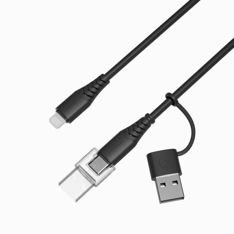 Apple Lightning TO USB-C Cable with USB-C/A Convertor (White color)