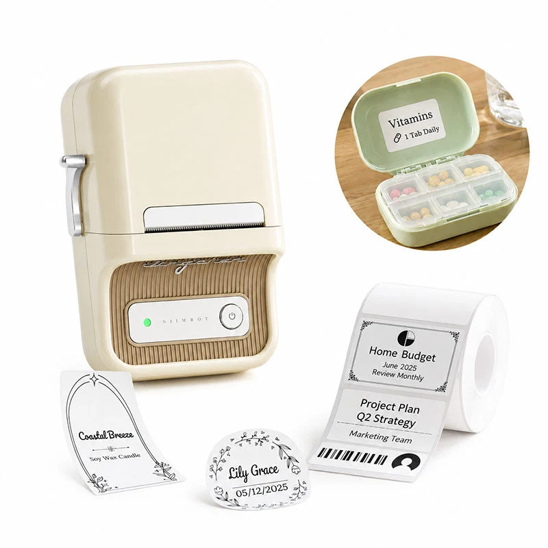 NIIMBOT B21 Thermal Label Printer (Beige)