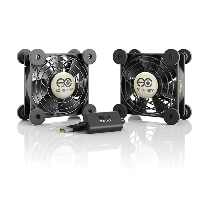 AC Infinity 2pc Multifan S5 Dual 52 CFM Spot Cooler USB Powered Quiet Fans 80mm