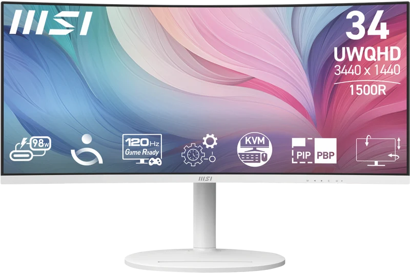 MSI 34" UWQHD 1500R Curved White Monitor