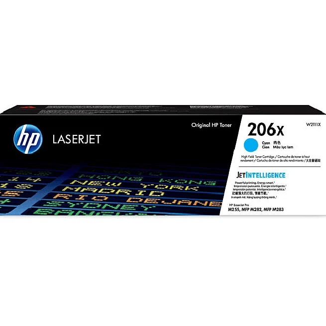 HP 206X Toner Ink Cartridge LasterJet Intelligence Cyan Genuine Original W2111X