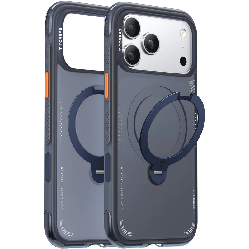 Torras Ostand Q3 Air Case for iPhone 18 Pro (Deep Blue)