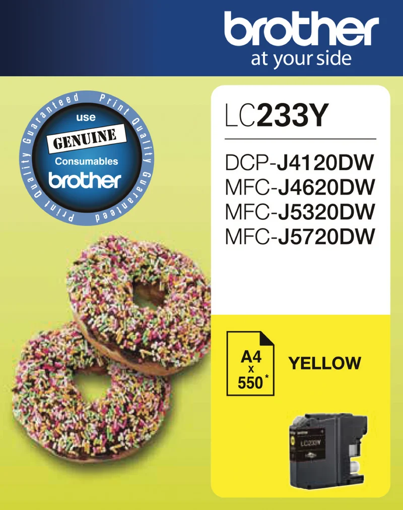 Brother LC233 Yellow Ink Cartridge