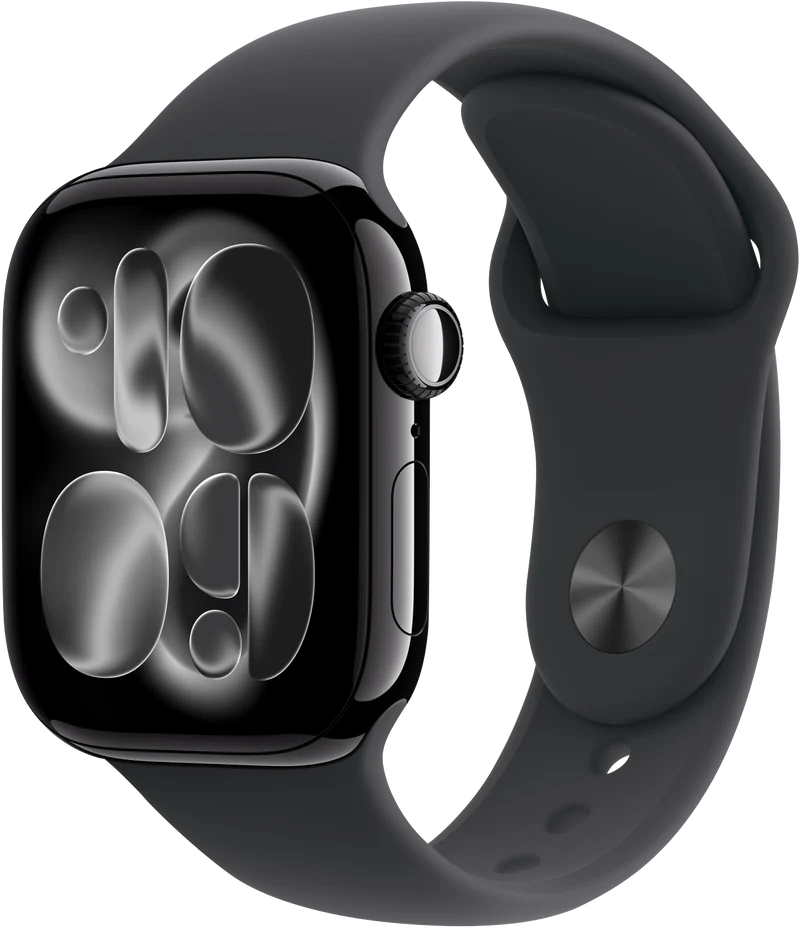 Apple Watch Series 11GPS42mmJet Black Aluminium Case - Black Sport Band M/L