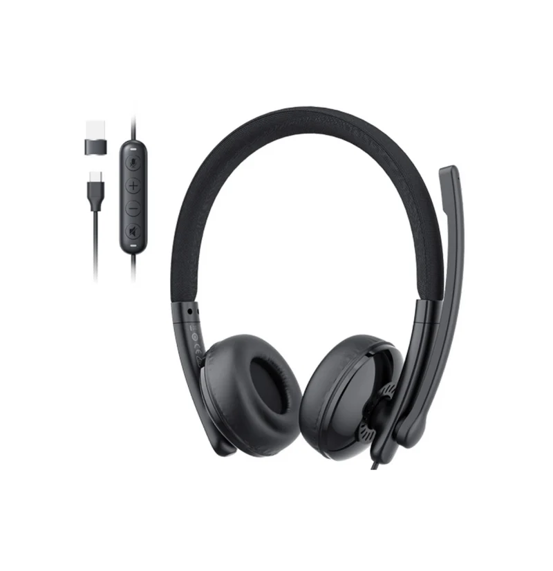 eMeet GeniusCall HS50 USB-C Headset with Boom Microphone