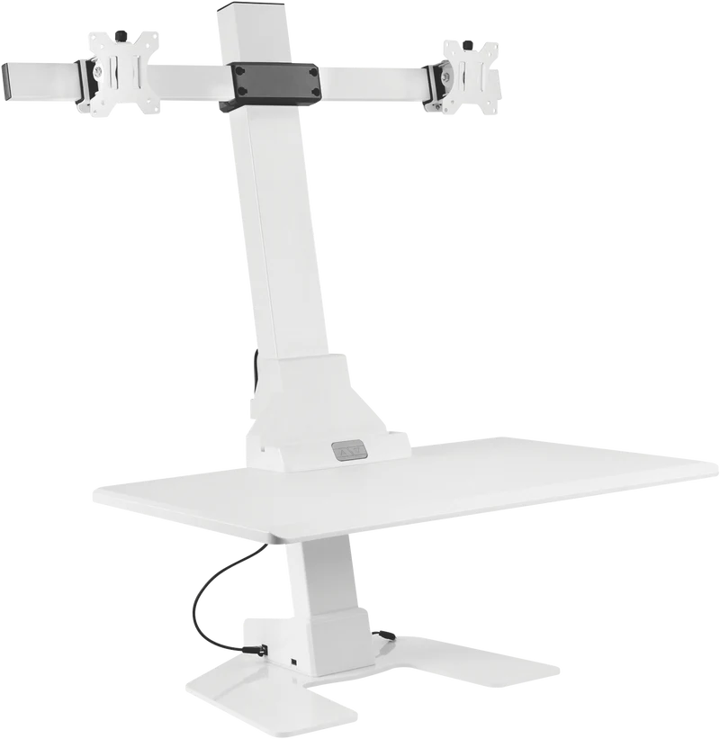 Ergovida Dual Monitor Electric Workstation White