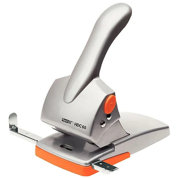 Rapid Hdc65 Punch 2-Hole Heavy Duty 65 Sheet Silver/Orange