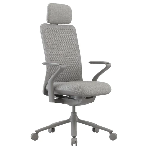 Desky Pro Ergonomic Mesh Chair with Headrest Lunar Grey