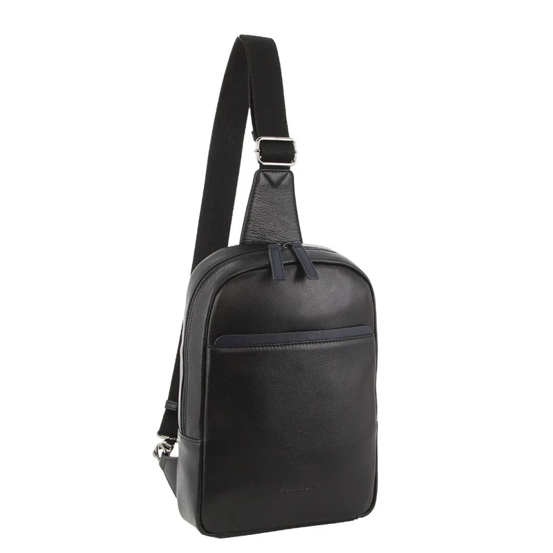 Pierre Cardin Men's Leather 3-Way Crossbody Sling Bag 24x31cm Black