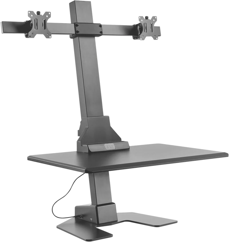 Ergovida Dual Monitor Electric Workstation Black