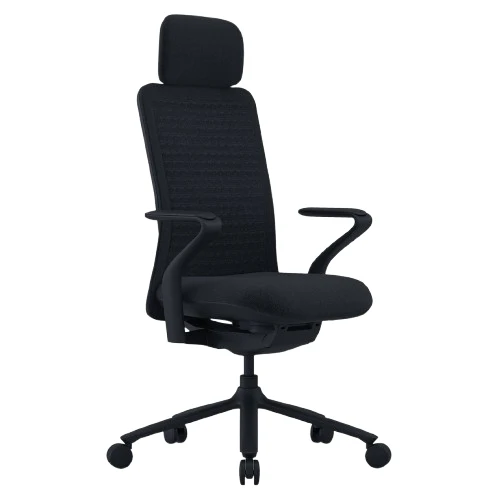 Desky Pro Ergonomic Mesh Chair with Headrest Midnight Black