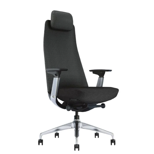 Desky Pinnacle Executive Office Chair (Black/Polished Aluminium)