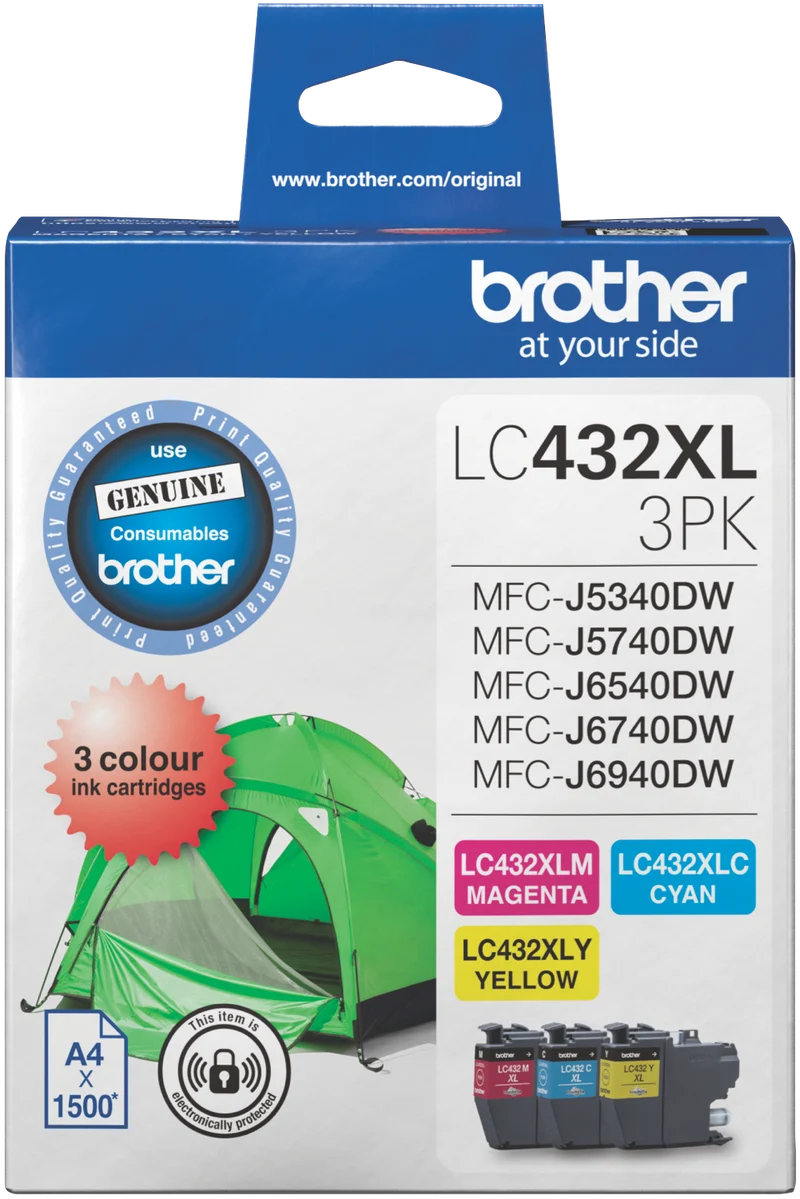 Brother LC432XLPK3 Colour Value Pack - Cyan Magenta, Yellow