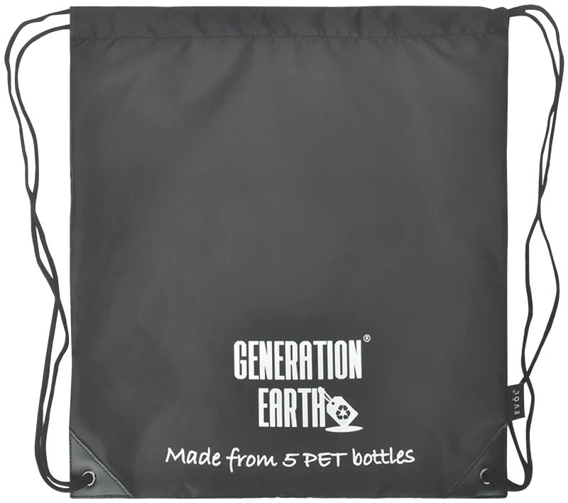 Generation Earth Recycled Drawstring Bag (Black)
