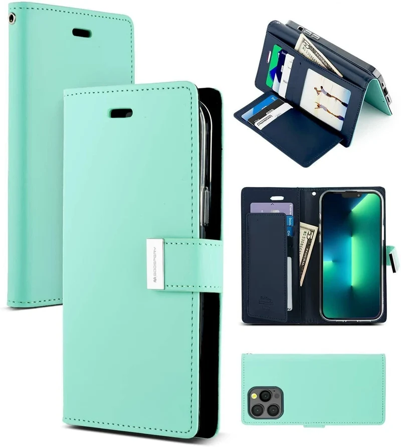Goospery Rich Diary case for iPhone 15 Pro Max - Mint