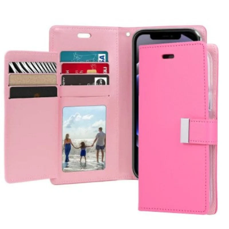 Goospery Rich Diary for iPhone 16 Pro - Hot Pink