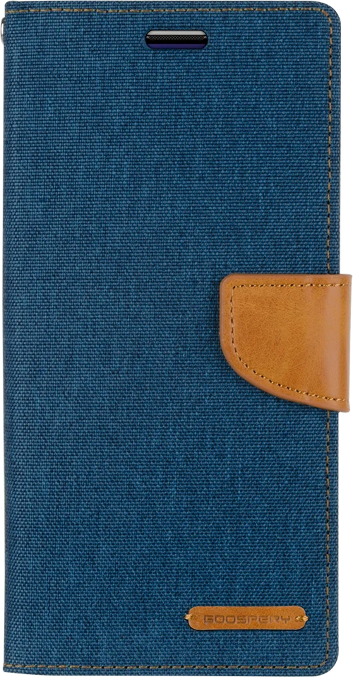 Goospery Canvas Diary For iPhone 13 Pro - Blue