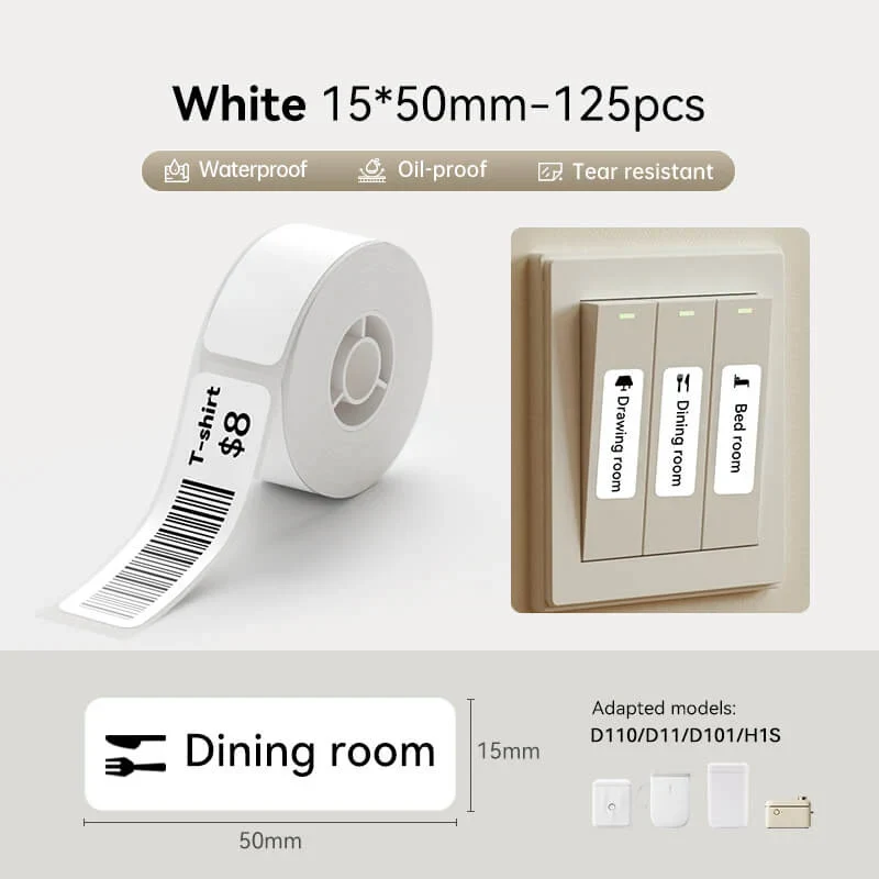 NIIMBOT Thermal Label Paper Waterproof Sticker for D11/D101/D110