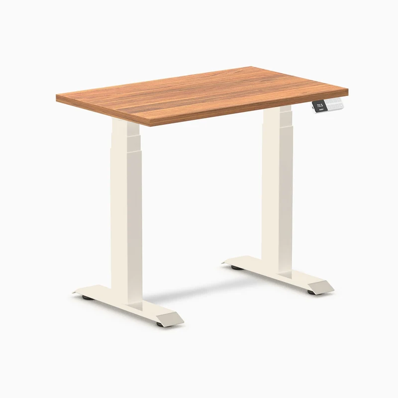 Desky Dual Mini Sit Stand Desk 800x500 Prime Oak Desktop and Wheat Frame