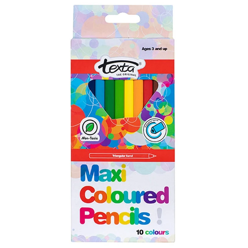 Texta Maxi Triangular Colouring Pencils [10-Pieces]