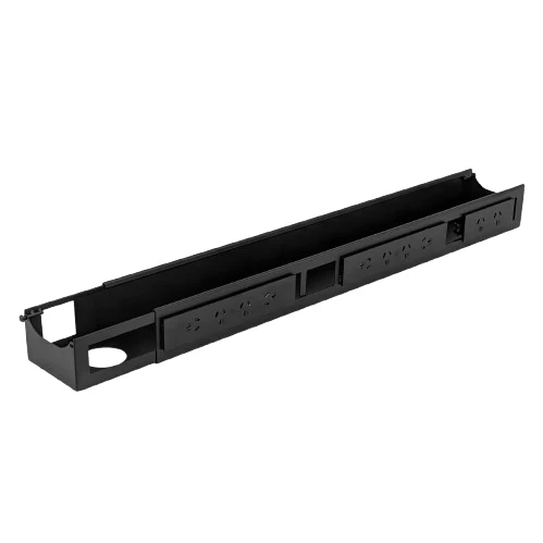 Desky Integrated Cable & Data Channel 10-Plug Matte Black