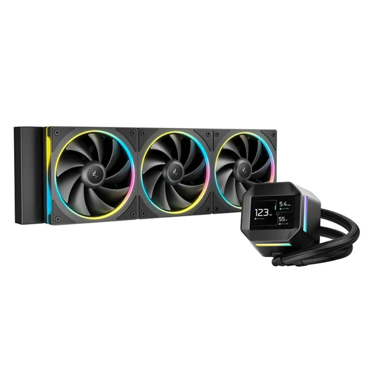 Deepcool LM360 360mm Compact 2.4" IPS Display Liquid CPU Cooler - Black