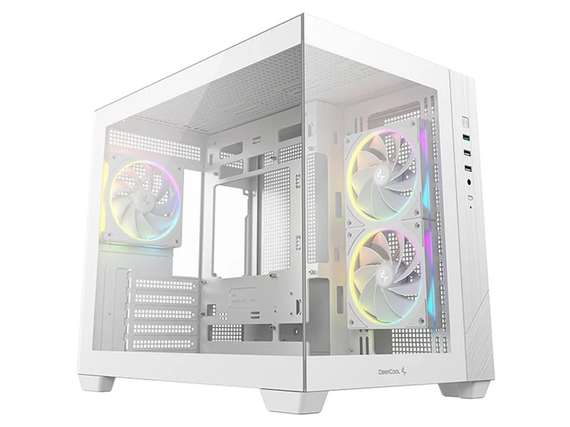 DeepCool CG330 3F WH Micro-ATX Case - White