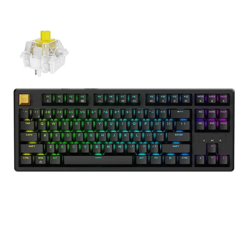Keychron J4 QMK Wireless Mechanical Keyboard RGB Super Switch Hot-Swappable Banana Switch (Black)