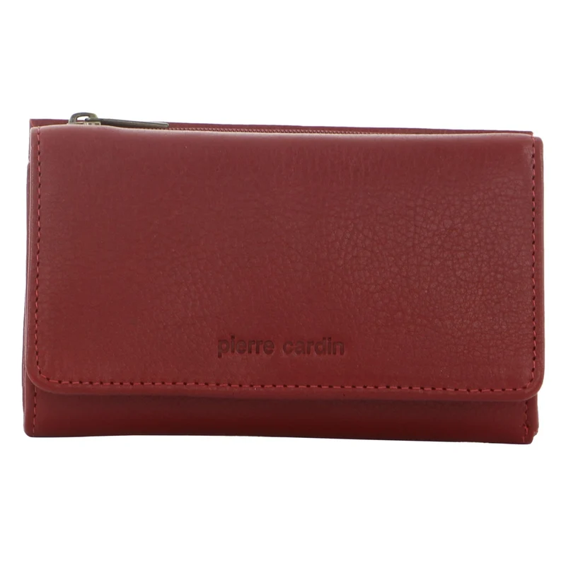 Pierre Cardin Women's Leather Tri-Fold Protected RFID Wallet 14cm Red