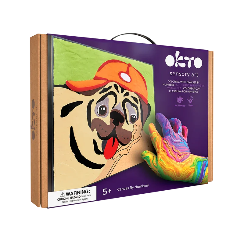 Okto Coloring with Clay Set by Numbers 29x29cm - Pug Dog